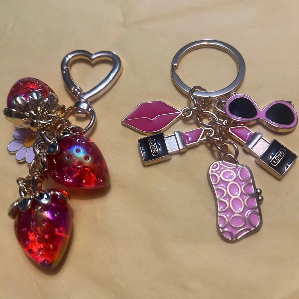Kawaii Pink 16 Keychain Bundle - Kids Accessories Party Favors Easter Basket